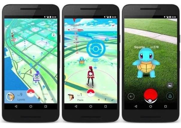 Screenshots from the new Pokemon Go! game