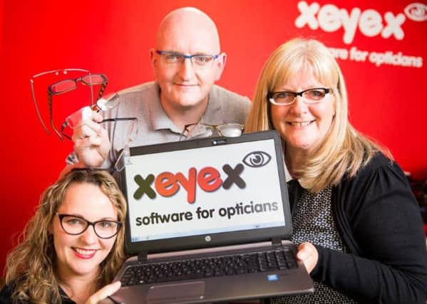 UKSE's Anne Clyde with XEYEX directors Tracy Scott and Grant Cardwell