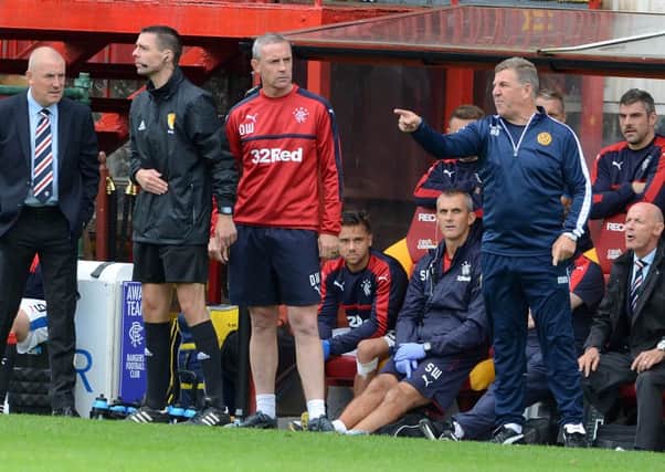 Mark McGhee issues intructions to his troops during the Betfred League Cup defeat to Rangers (Pic by Alan Watson)