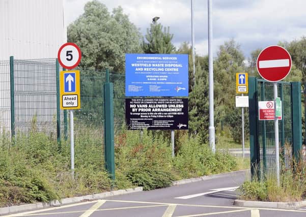 Recycling centres like this one in Westfield, Cumbernauld, could be hit by industrial action.