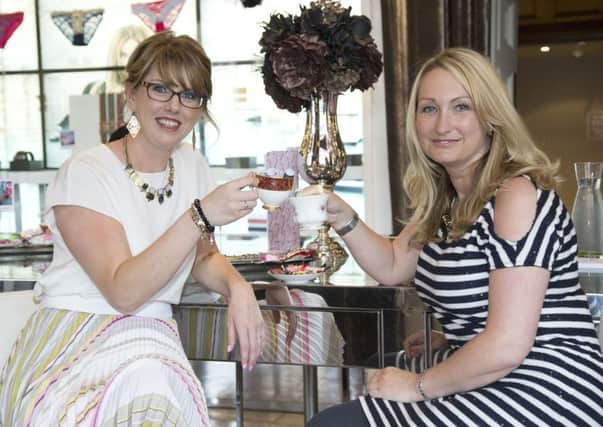 Motherwell woman Clare Booth (left) and business partner Vicki Williams celebrate bringing Top Drawer Diva to Scotland.