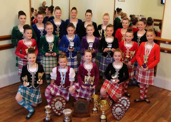 Celia Orr School's dance squad with the awards from Musselburgh
