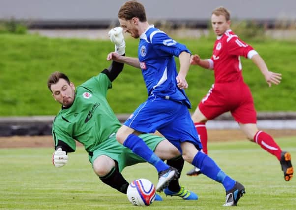 Bo'ness (in blue) will host Bellshill in the first round of this season's Scottish Junior Cup
