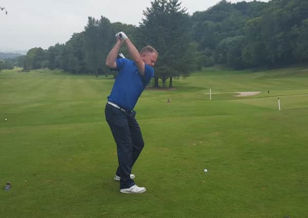 Alistair Forsyth tees off during the annual charity Pro-Am tournament at Douglas Park Golf Club