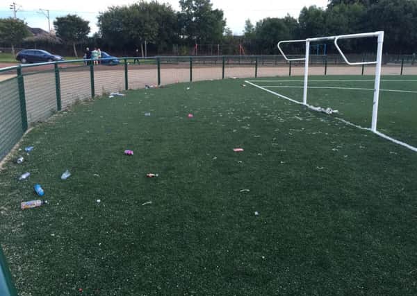 Litter at new pitch