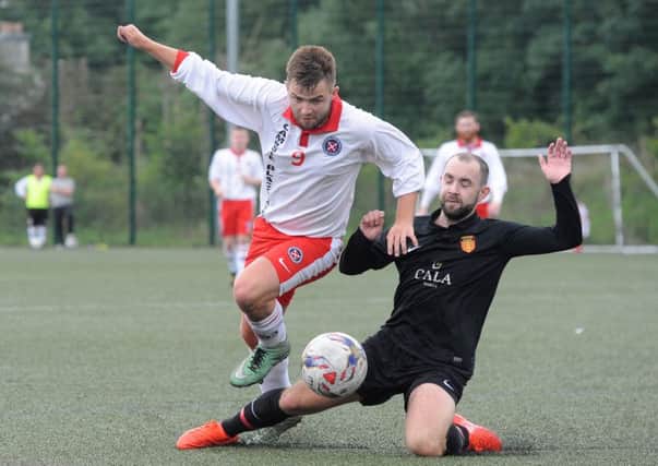 Action from Saturdays derby clash between Harestanes and Campsie Black Watch Waterside