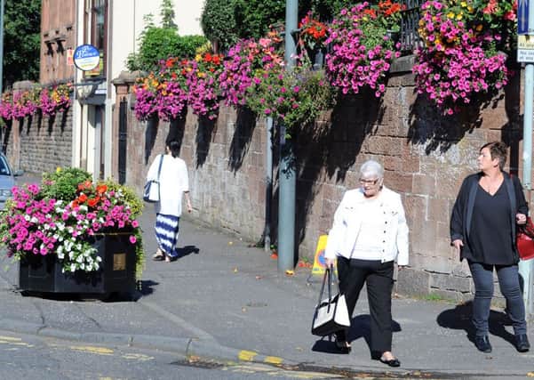 Beautiful summer flowers are a feature in Main Street, Uddingston.