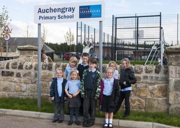 Auchengray School, with pitch and playpark on main road (Picture Sarah Peters).