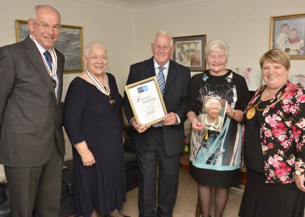 Sheila and Tom Smart celebrated their Diamond Wedding Anniversary  with special visitors  (Pic South Lanarkshire Council)
