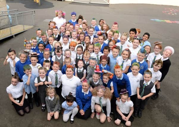 Muir Street Primary held a crazy hair day for Cancer Research UK