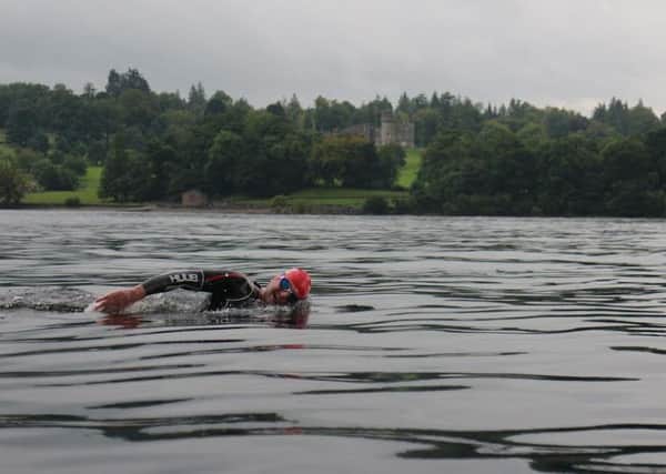 Donnie swimming Loch Lomond