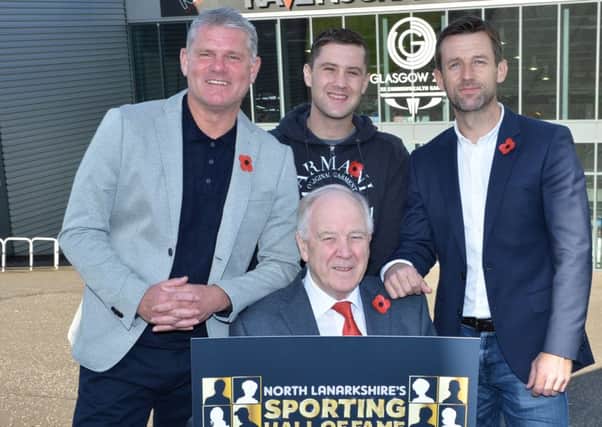 Launching the North Lanarkshire Hall of Fame are, back left to right, Ian Durrant, Ricky Burns and Neil McCann and, front, Craig Brown