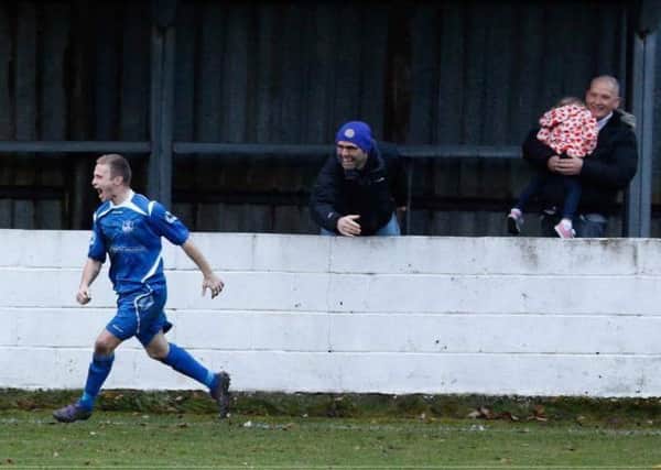 Ian Watt celebrates after scoring in Rovers' 2-1 win at Irvine Victoria in the last round (Pic by Kevin Ramage)