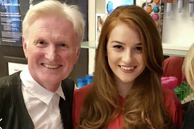 Newly crowned Miss Scotland Lucy Kerr from Bearsden with stylist to the stars Taylor Ferguson from Milngavie.