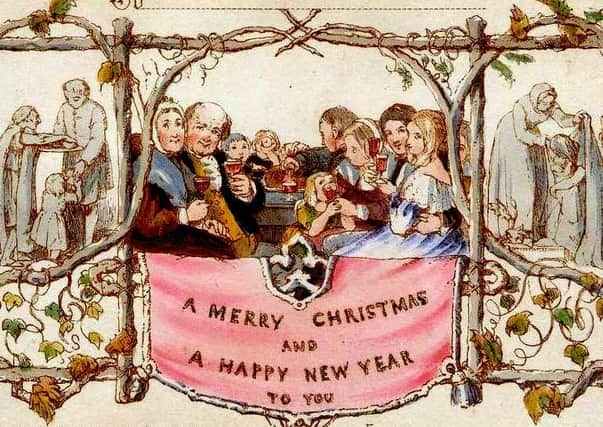 The world's first Christmas card, commissioned by Henry Cole in 1843