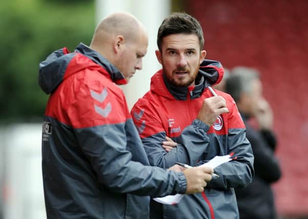 Clyde assistant manager Bob Malcolm and boss Barry Ferguson
