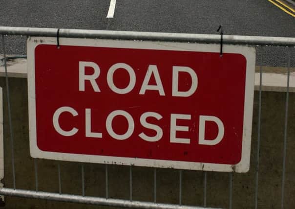Road closed in Bearsden