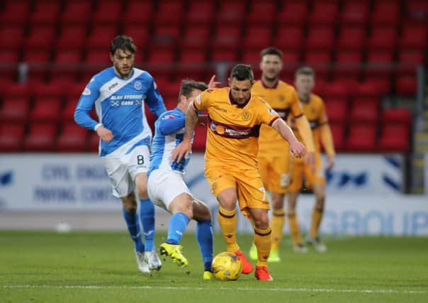 Scott McDonald in action for Motherwell at St Johnstone last Saturday (Pic by Ian McFadyen)