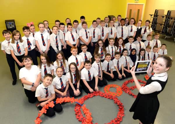 The P7 pupils from Tannochside Primary who made the short film
