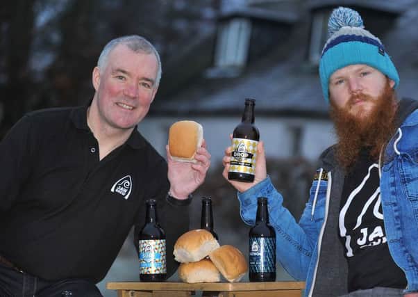 'The Jaw', Baldernock - Jaw Brew founder Mark Hazell  and Alex Hazell  - they are using old rolls to make beer.