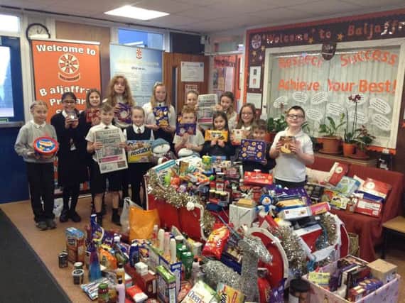 Baljaffray pupils appealed to the community for food donations