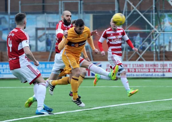 Scott McDonald in action against Hamilton Accies on Saturday (Pic by Alan Watson)