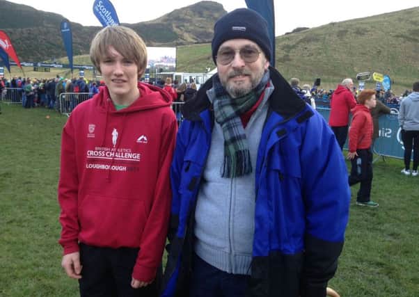 James Gillon is pictured with coach Eddie McQuillan after helping West of Scotland win team gold in Edinburgh (Submitted pic)
