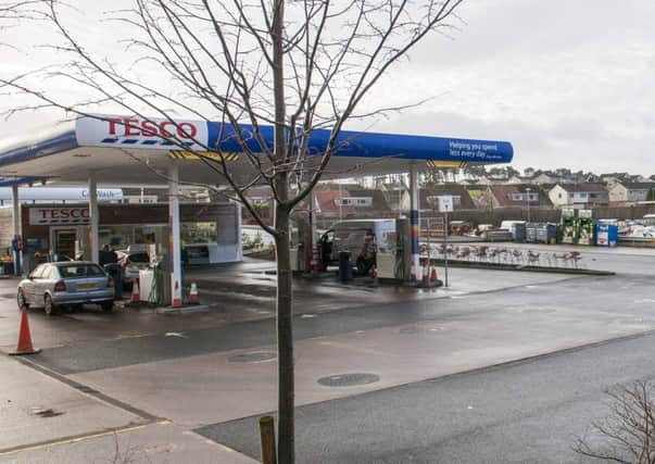 Tesco filling station, where the accident happened on Monday.