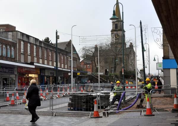 The remainder of the roadworks between Catherine Street and the William Patrick Library, as part of the shared space layout, must be completed.