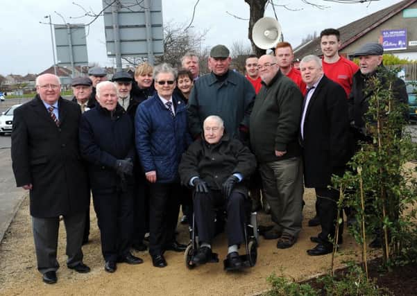Former workers and guests at the unveiling of a memorial in Tannochside.