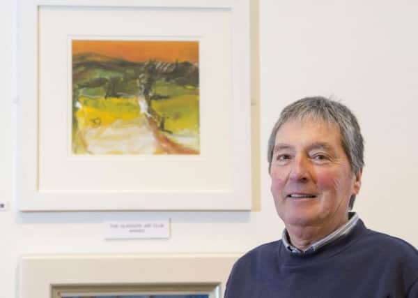 Douglas Davies with his award-winning watercolour.  (Pic by Chris Watt)