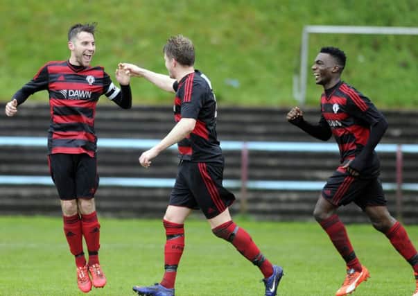 Chris Duff (left) got Rob Roy's first at Largs
