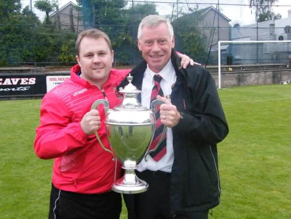 Andy Frame (left) guided Thorniewood to their first trophy in 50 years.