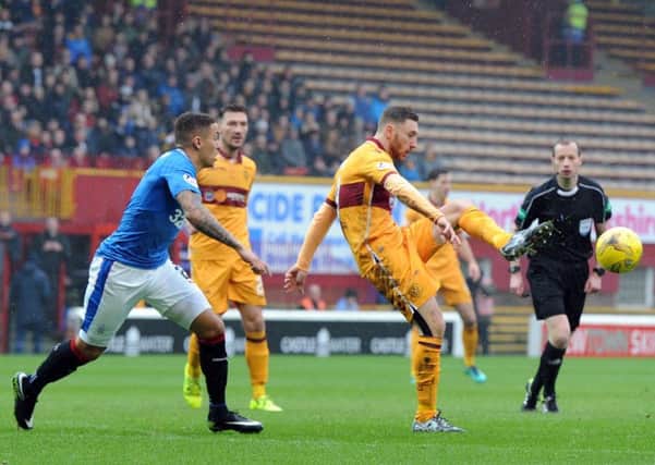 Louis Moult in action against Rangers on Saturday (Pic by Alan Watson)