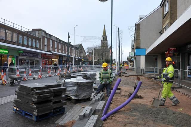 Shared space roadworks continued this week.
