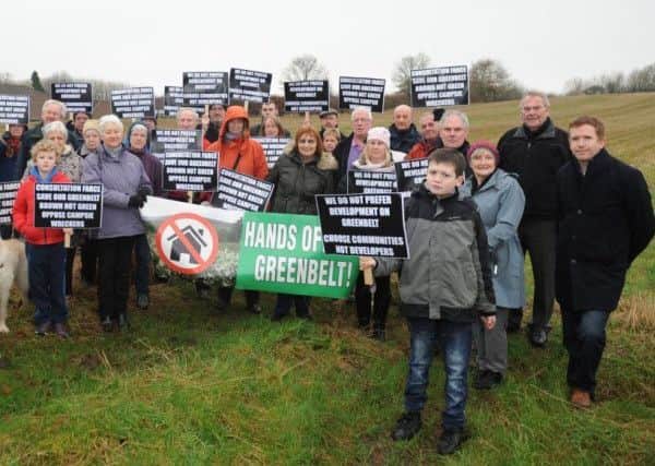 Residents campaigning against CALA Homes housing plans on greenbelt site at Birdston Road, one of the sites Scottish Government advisers say should be freed up for development.