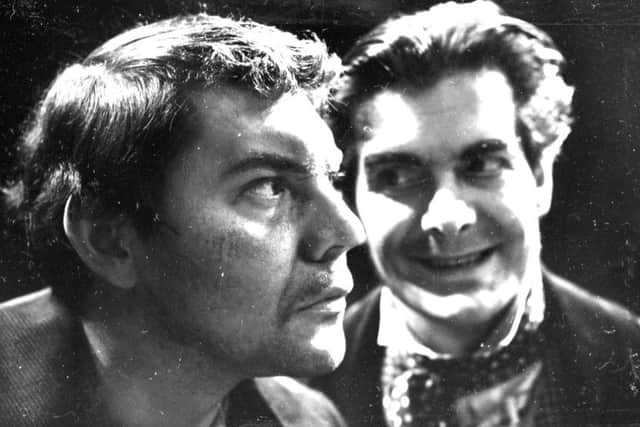 "The Doctor and the Devils" by Dylan Thomas at the Assembly Hall, Edinburgh in 1962. The play is based on the life of famous Edinburgh Professor of Anatomy, Dr Knox, and the notorious body snatchers, Burke and Hare. Burke was played by James Mellor, Hare was played by Walter Carr.