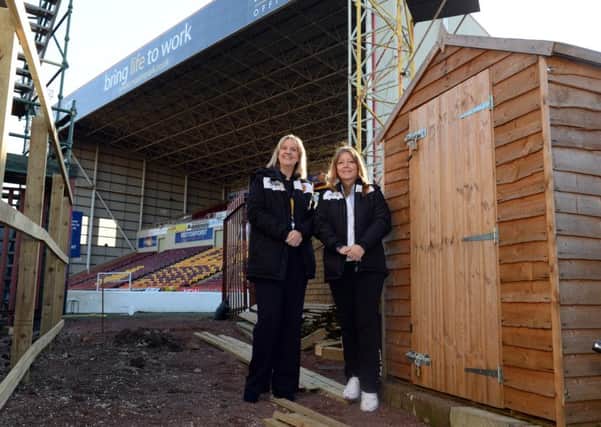 Motherwell FC Community Trust's  Alison Wallace (left) and Dawn Middleton at the site of the cycle park.