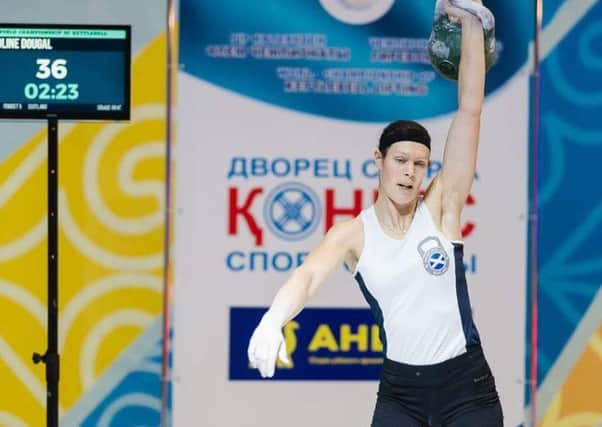 Kettlebell champion Caroline Dougal in action at the worlds