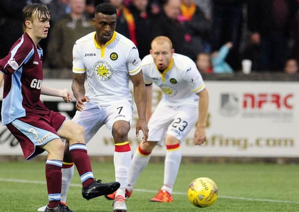 David Amoo says missed chances are costing Thistle this season (pic by Michael Gillen)
