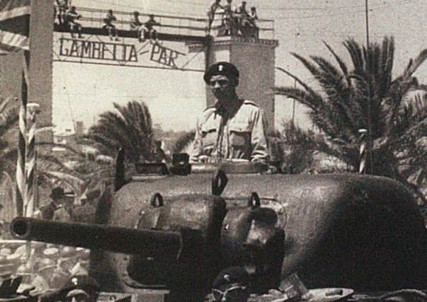 Sherman tanks of the legendary Desert Rats, the 8th Army, at the liberation of Tunis in 1943.