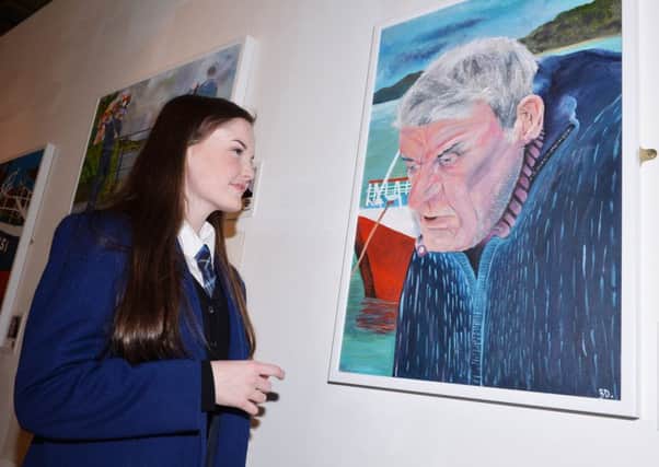 Brenna Donnelly from Dalziel High, Motherwell with her artwork
