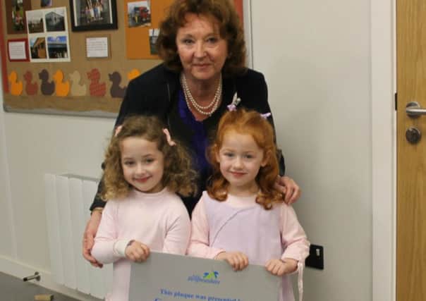 The new Cart Mill family centre is officially opened by  Abby and Holly Constable, with a little help from Councillor Elaine Green.