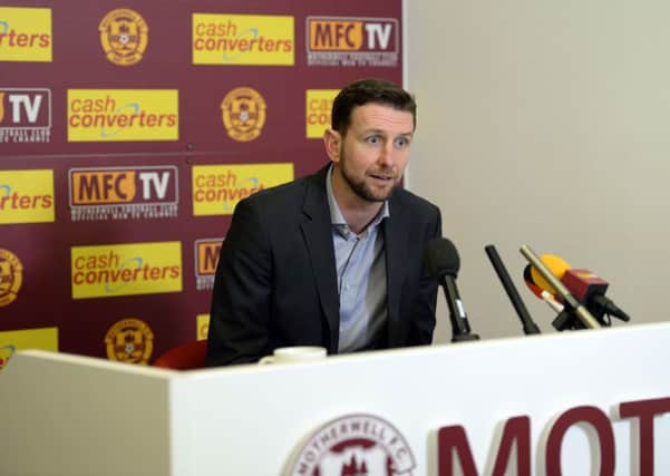 Ian Baraclough pictured after taking over as Motherwell manager in 2014 (Pic by Alan Watson)