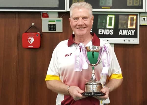 Douglas man George Prosser pictured after winning the Scottish Indoor Bowling Association National Seniors Final (Submitted pic)
