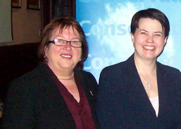 Marjory Borthwick (left) with Scottish Conservative leader Ruth Davidson