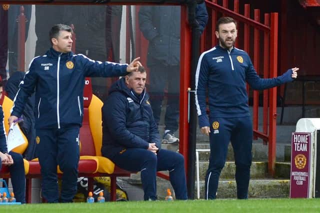 Stephen Robinson (left) led Motherwell to a 2-1 win at Kilmarnock on Saturday (Pic by Alan Watson)