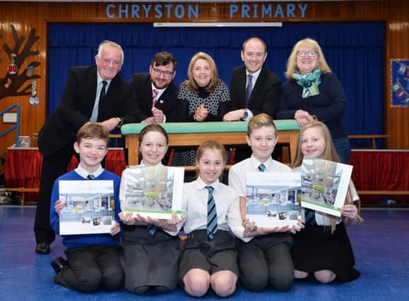 Councillors announce the plans at Chryston Primary School