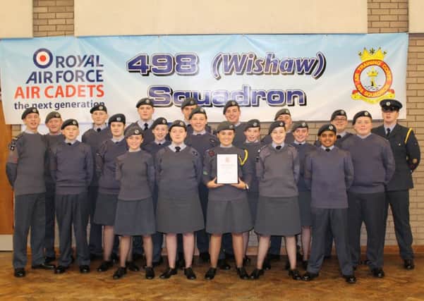 The 498 (Wishaw) Squadron of the Royal Air Force Air Cadets has been voted as the winners of the West of Scotland Wing Efficiency Trophy