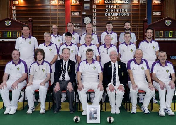 Cumbernauld's championship-winning bowlers (pic by Michael Gillen)